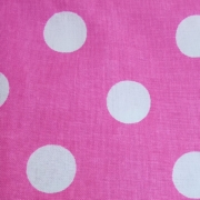 Pink with white polka dots