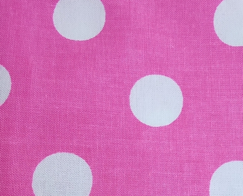 Pink with white polka dots